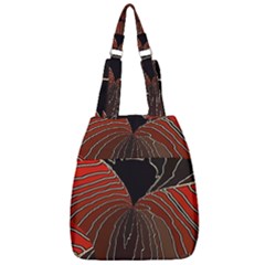 Red Gold Black Voracious Plant Leaf Center Zip Backpack by Bangk1t