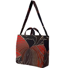 Red Gold Black Voracious Plant Leaf Square Shoulder Tote Bag by Bangk1t