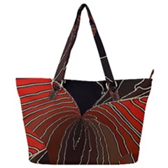 Red Gold Black Voracious Plant Leaf Full Print Shoulder Bag by Bangk1t