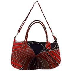 Red Gold Black Voracious Plant Leaf Removable Strap Handbag