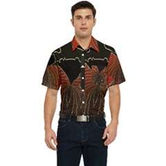 Red Gold Black Voracious Plant Leaf Men s Short Sleeve Pocket Shirt  by Bangk1t