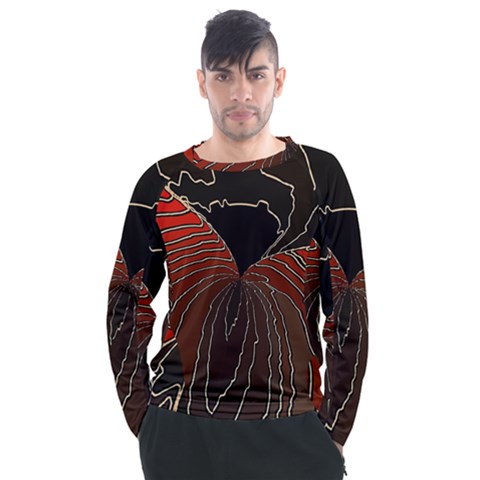 Red Gold Black Voracious Plant Leaf Men s Long Sleeve Raglan Tee by Bangk1t