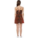 Red Gold Black Voracious Plant Leaf Short Frill Dress View4