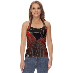 Red Gold Black Voracious Plant Leaf Basic Halter Top by Bangk1t