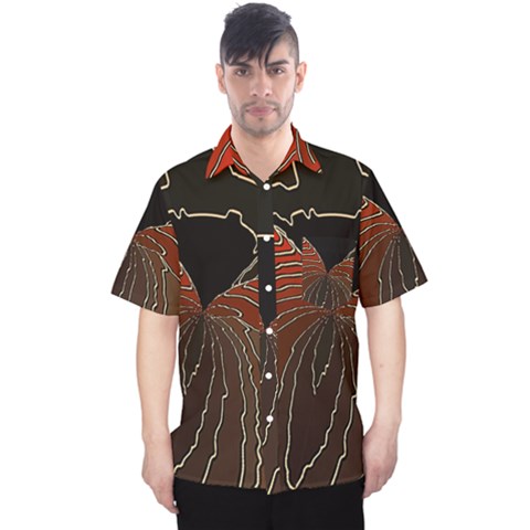 Red Gold Black Voracious Plant Leaf Men s Hawaii Shirt by Bangk1t