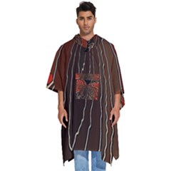 Red Gold Black Voracious Plant Leaf Men s Hooded Rain Ponchos