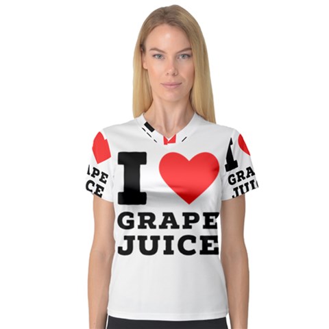 I Love Grape Juice V-neck Sport Mesh Tee by ilovewhateva