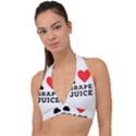 I love grape juice Halter Plunge Bikini Top View1