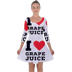 I Love Grape Juice Quarter Sleeve Skater Dress by ilovewhateva