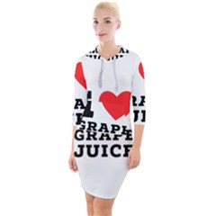 I Love Grape Juice Quarter Sleeve Hood Bodycon Dress by ilovewhateva