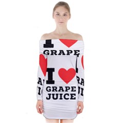 I Love Grape Juice Long Sleeve Off Shoulder Dress by ilovewhateva