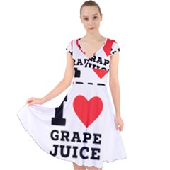 I Love Grape Juice Cap Sleeve Front Wrap Midi Dress by ilovewhateva