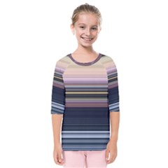 Horizontal Line Strokes Color Lines Kids  Quarter Sleeve Raglan Tee