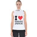 I love grape juice Mock Neck Shell Top View1