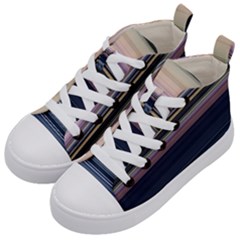 Horizontal Line Strokes Color Lines Kids  Mid-top Canvas Sneakers by Bangk1t