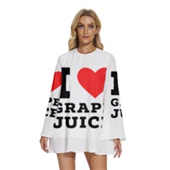 I Love Grape Juice Round Neck Long Sleeve Bohemian Style Chiffon Mini Dress by ilovewhateva