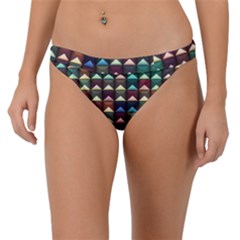 Diamond Geometric Square Design Pattern Band Bikini Bottoms by Bangk1t