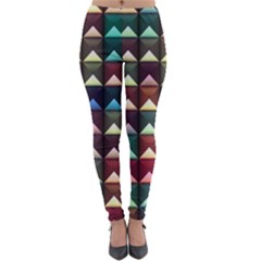 Diamond Geometric Square Design Pattern Lightweight Velour Leggings by Bangk1t