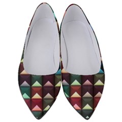 Diamond Geometric Square Design Pattern Women s Low Heels by Bangk1t