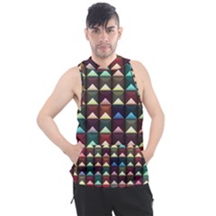 Diamond Geometric Square Design Pattern Men s Sleeveless Hoodie by Bangk1t