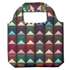 Diamond Geometric Square Design Pattern Premium Foldable Grocery Recycle Bag by Bangk1t