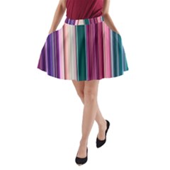 Vertical Line Color Lines Texture A-line Pocket Skirt by Bangk1t