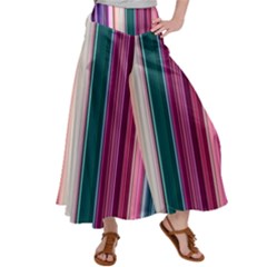 Vertical Line Color Lines Texture Women s Satin Palazzo Pants by Bangk1t