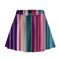 Vertical Line Color Lines Texture Mini Flare Skirt by Bangk1t