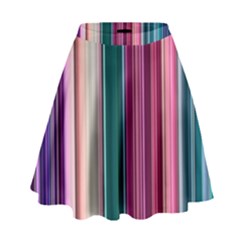 Vertical Line Color Lines Texture High Waist Skirt by Bangk1t