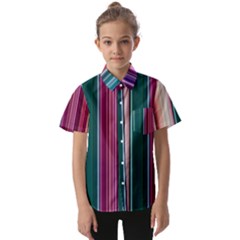 Vertical Line Color Lines Texture Kids  Short Sleeve Shirt by Bangk1t