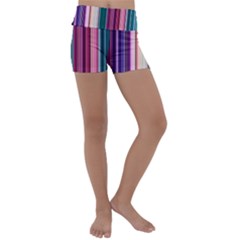 Vertical Line Color Lines Texture Kids  Lightweight Velour Yoga Shorts by Bangk1t