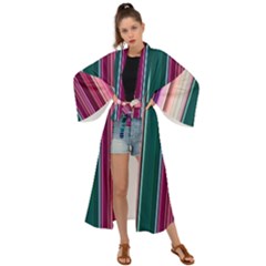 Vertical Line Color Lines Texture Maxi Kimono by Bangk1t