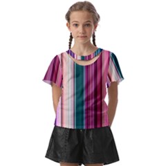 Vertical Line Color Lines Texture Kids  Front Cut Tee by Bangk1t