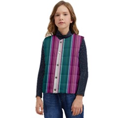 Vertical Line Color Lines Texture Kid s Short Button Up Puffer Vest	 by Bangk1t