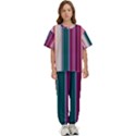 Vertical Line Color Lines Texture Kids  Tee and Pants Sports Set View1