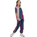 Vertical Line Color Lines Texture Kids  Tee and Pants Sports Set View3