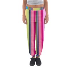 Pastel Colors Striped Pattern Women s Jogger Sweatpants by Bangk1t