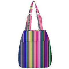 Pastel Colors Striped Pattern Center Zip Backpack by Bangk1t