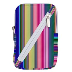 Pastel Colors Striped Pattern Belt Pouch Bag (large) by Bangk1t