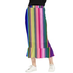 Pastel Colors Striped Pattern Maxi Fishtail Chiffon Skirt by Bangk1t