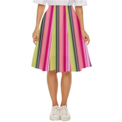 Pastel Colors Striped Pattern Classic Short Skirt by Bangk1t