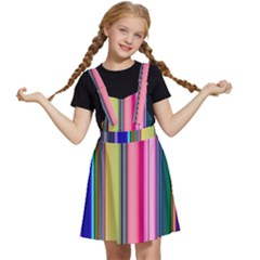 Pastel Colors Striped Pattern Kids  Apron Dress by Bangk1t