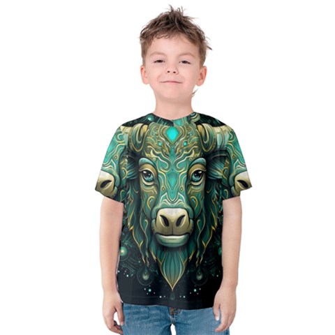 Bull Star Sign Kids  Cotton Tee by Bangk1t