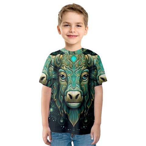 Bull Star Sign Kids  Sport Mesh Tee by Bangk1t