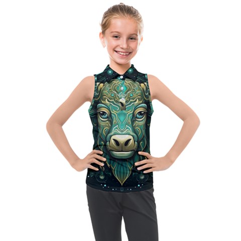 Bull Star Sign Kids  Sleeveless Polo Tee by Bangk1t