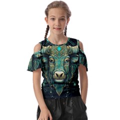 Bull Star Sign Kids  Butterfly Cutout Tee by Bangk1t