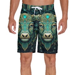 Bull Star Sign Men s Beach Shorts by Bangk1t