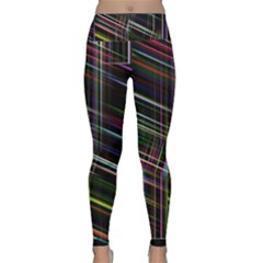 False Prismatic Black Background Lightweight Velour Classic Yoga Leggings by Bangk1t