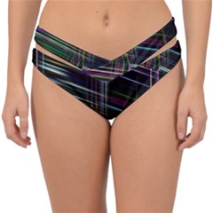 False Prismatic Black Background Double Strap Halter Bikini Bottoms by Bangk1t