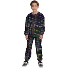 False Prismatic Black Background Kids  Sweatshirt Set